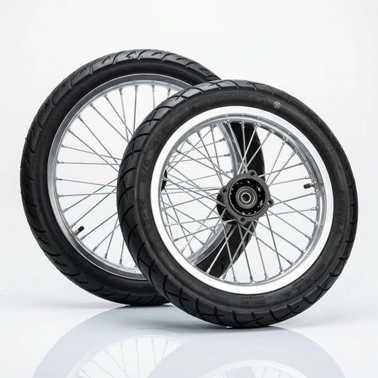 Yozma/Strike 17/14 supermoto wheelset black/chrome