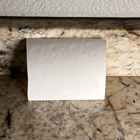 White Unmanageable Sticker (Pack of 4)